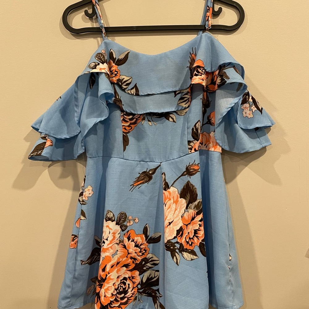 Floral Blue Romper